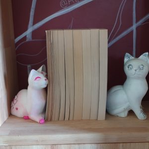 Couple de chats en bois peint à la main – décoration artisanale bois