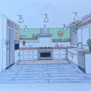 Planche d’agencement exemple – moodboard déco intérieur par Atelier du Phoenix