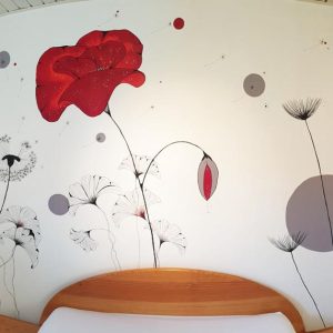 Fresque coquelicot – décor mur fleurs rouges