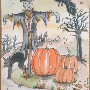 Illustration de citrouilles d’Halloween peintes à la main – décor automnal artistique